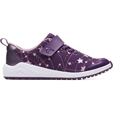 äon Späte ältere Textilturnschuhe Lila Combi Clarks