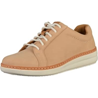 Beige Nude Nubuk Clarks Amberlee Rosa Low-top Turnschuhe Für Damen