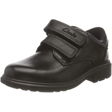 Black Clarks Boy's Remi Pace T Weit Geschnittene Schuluniformschuhe