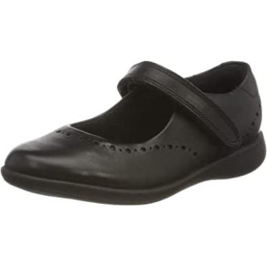 Black Clarks Etch Craft K Wide Fit Ballettschulschuhe Für Mädchen