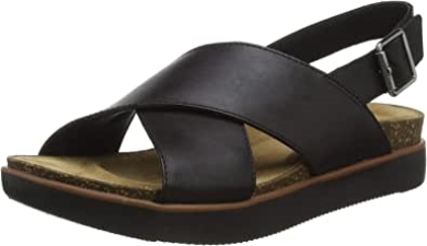 Black Clarks Elayne Cross Sandale Für Damen