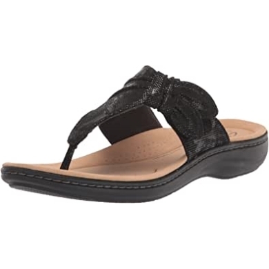 Black Clarks Laurieann Rae Flache Sandale Für Damen