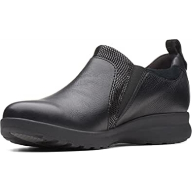 Black Clarks Damen-loafer Mit Reißverschluss Ohne Schmuck