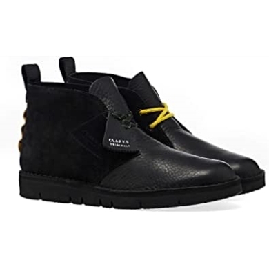 Schwarze Kombi Clarks Originals Desert 20 Stiefel