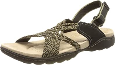 Schwarze Kombi Clarks Amanda Ease Damensandale