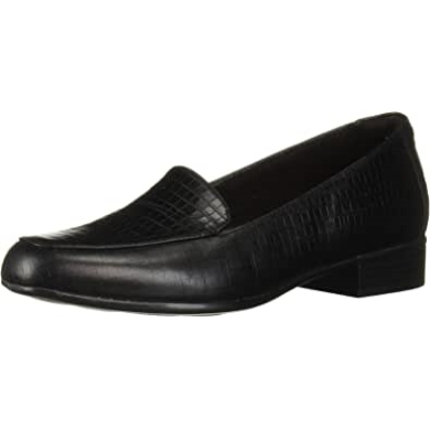 Schwarzes Krokodilleder Bedruckt Damen Juliet Lora Loafer Clarks