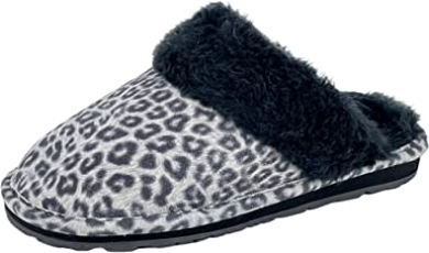 Schwarzgrauer Leopard Clarks Komfort-clog-slipper Aus Wildleder Mit Offenem Rücken Für Damen