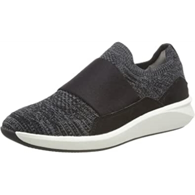 Schwarz Gestrickt Clarks Un Rio Strick-mules Für Damen