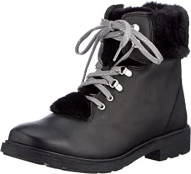 Schwarzer Leder Clarks Astrol Wanderer K Schneestiefel Für Mädchen