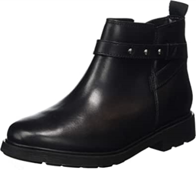 Schwarze Leder Clarks Astrol Soar K Ankle Boots Für Mädchen