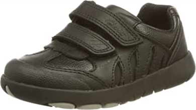 Clarks Rex Stride T Sneaker Aus Schwarzem Leder Für Mädchen