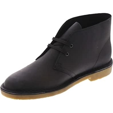 Schwarzes Leder Clarks Bushacre 3 Chukka-stiefel Für Herren