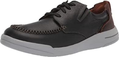 Schwarzer Leder Clarks Herrendriftway Halbbootsschuh