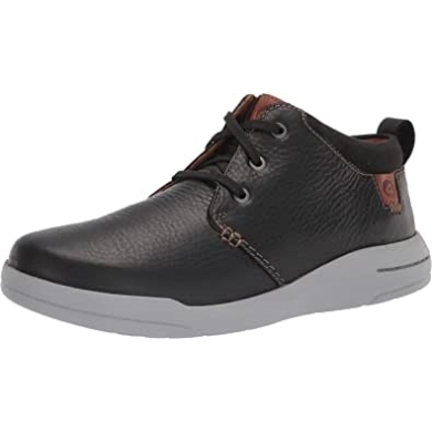 Schwarzes Leder Clarks Driftway Chukka-stiefel Für Herren