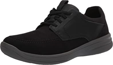 Schwarzer Leder Clarks Herrensneaker Mit Schnürsenkel
