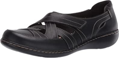 Schwarzes Leder Clarks Ashland Rosa Loafer Für Damen