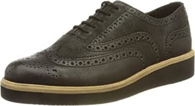 Schwarzes Leder Clarks Damen-baille Brogue Mary Jane Flat