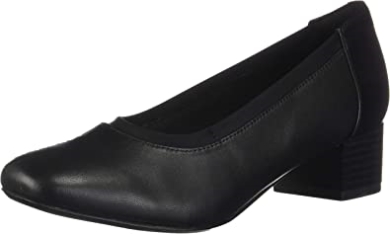 Schwarzes Leder Clarks Chartli Fame Damenpumps