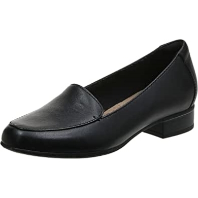 Schwarzes Leder Clarks Juliet Lora Loafer Für Damen