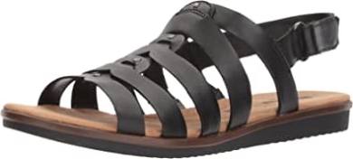 Schwarzes Leder Clarks Kele Jasmine Damensandale