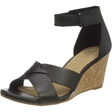 Schwarze Leder Clarks Margee Gracie Sandaletten Für Damen