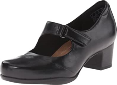 Schwarzes Leder Clarks Rosalyn Wren Kleiderpumps Für Damen