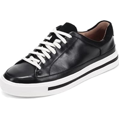 Schwarzer Leder Clarks Un Maui Krawattenschuh Für Damen