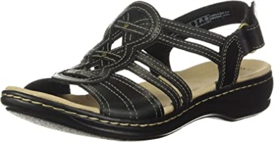 Leisa Janna Damensandale Aus Schwarzem Leder Clarks