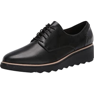 Sharon Noel Oxford Clarks Aus Schwarzem Leder Für Damen