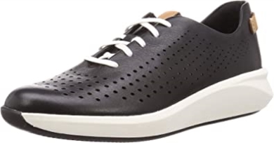 Un Rio Tie Sneaker Aus Schwarzem Leder Für Damen Clarks