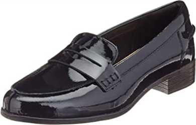 Black Pat Schwarzer Lack Hamble Loafer Von Clarks Für Damen