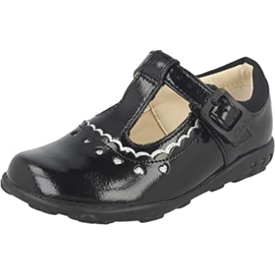Schwarze Lack Clarks Ella Alice Mädchen Erste Schuhe