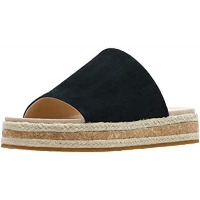 Schwarzes Wildleder Clarks Botanic Iris Damensandalen