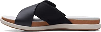 Schwarze Clarks Eliza April Slide Sandale Für Damen Aus Synthetischem Leder