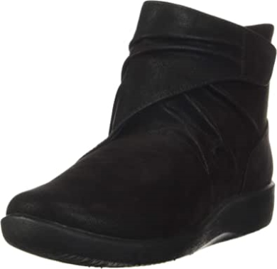 Schwarzer Synthetischer Nubuk Clarks Sillian Tana Modestiefel Für Damen