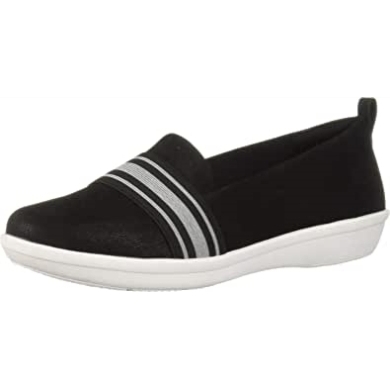 Ayla Sloane Loafer Clarks Aus Schwarzem Synthetischem Nubukleder Für Damen