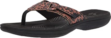 Schwarz Braun Interesse Synthetik Brinkley Jazz Flip-flop Clarks Für Damen