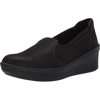 Schwarzes Textil Clarks Step Rose Moon Plateau Für Damen