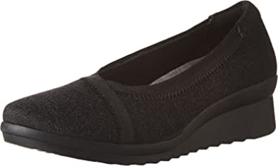 Caddell Dash Wedgepumps Clarks Aus Schwarzem Textil Für Damen