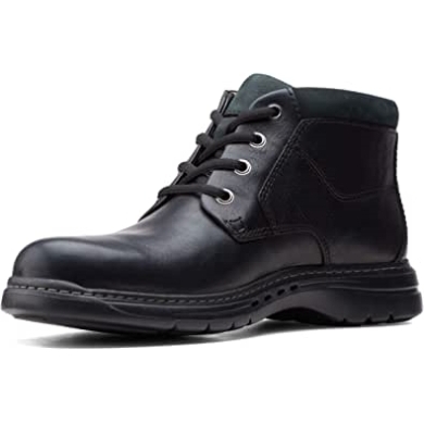 Clarks Un Brawley Up-stiefel Aus Schwarzem Getrommeltem Leder Für Herren