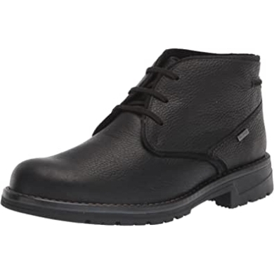 Schwarzer, Warm Gefütterter Clarks Morris Peak Wasserdichter Chukka-stiefel Aus Gewalktem Leder Für Herren