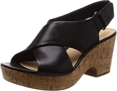 Schwarze Damensandalen 261413944 Mit Knöchelriemchen Clarks