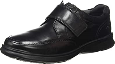 Schwarzer, Glatter Lea Clarks Cotrell-riemen-loafer Für Herren
