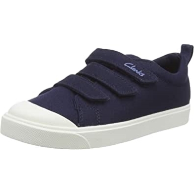 Blaues Marineblaues Segeltuch Marineblaues Segeltuch Clarks City Vibe K Low-top-sneaker Für Kinder, Unisex