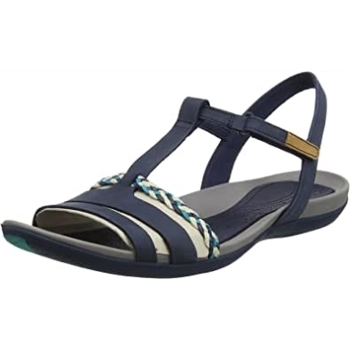 Blau Navy Clarks Damen Tea Lite Grace Keilabsatzsandalen