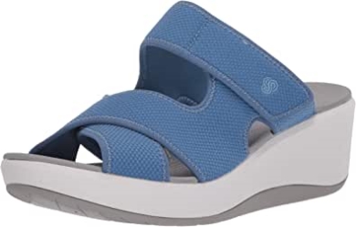 Blau Textil Clarks Step Cali Bay Sandale Für Damen