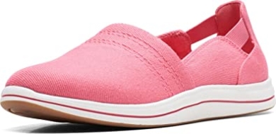 Bright Coral Canvas Clarks Breeze Step Loafer Für Damen