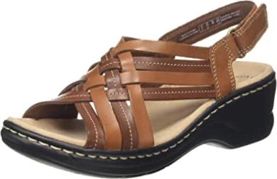 Braun Tan Leder Tan Leder Clarks Lexi Carmen Sling Back Sandalen Für Damen