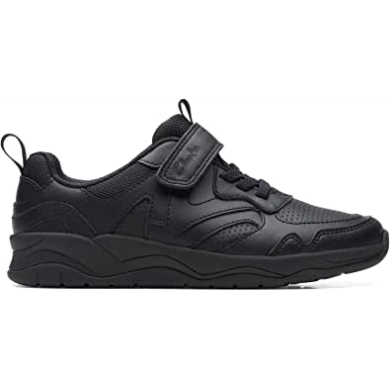 C Lowder Sprint Kinderlederschuhe Schwarz Clarks
