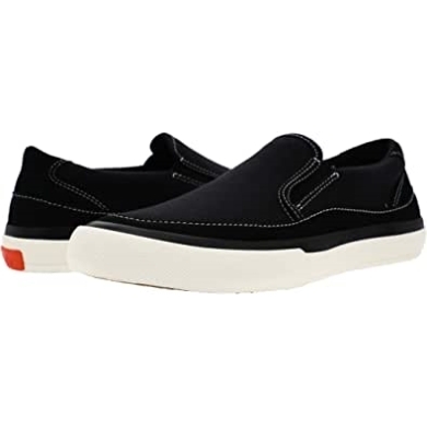 Clarks Aceley Schritt Schwarzes Segeltuch